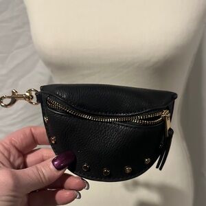 Black Leather Studded Women's Bag